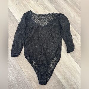Victoria's Secret Black Lace Bodysuit Lingerie